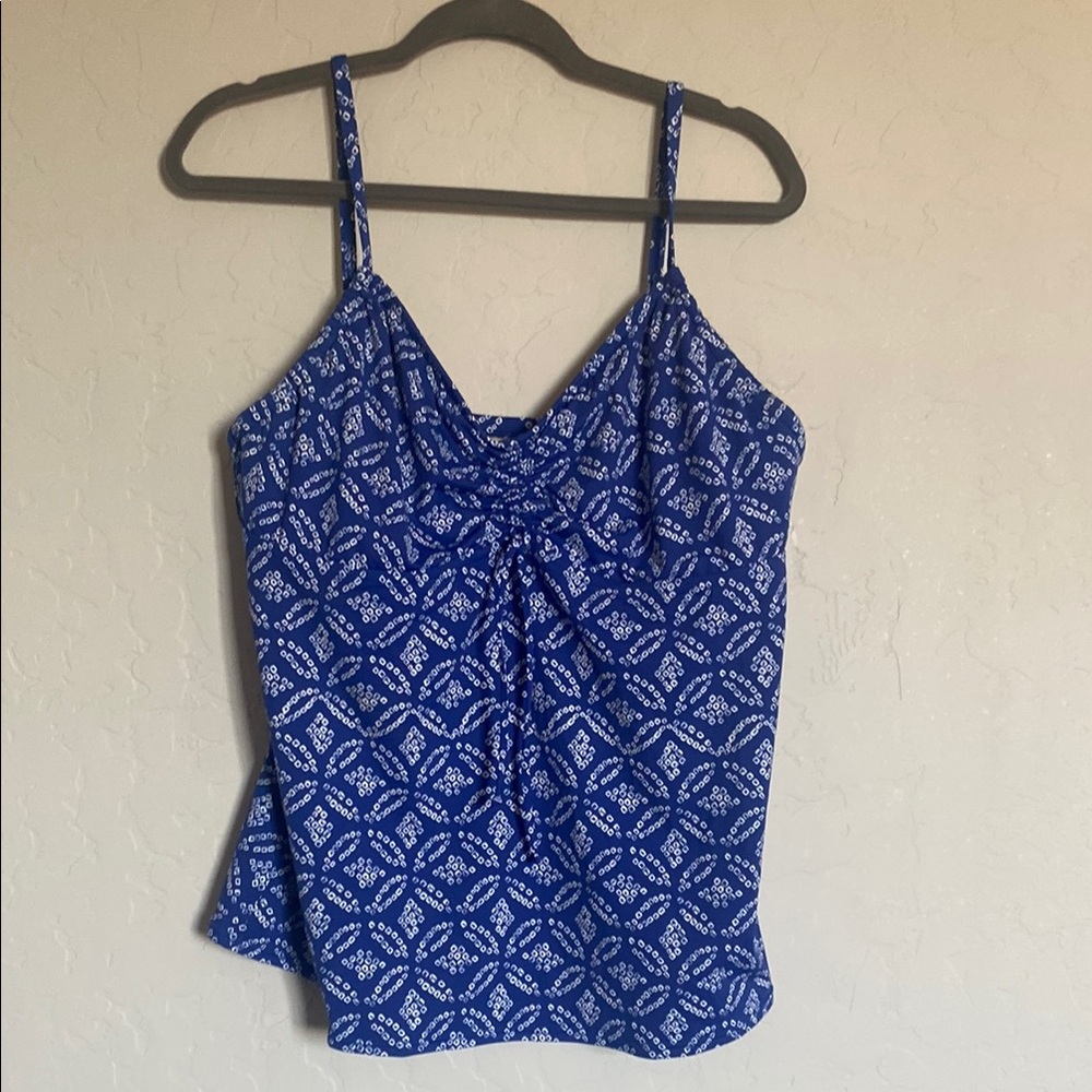 Blue Patterned Women's swim top